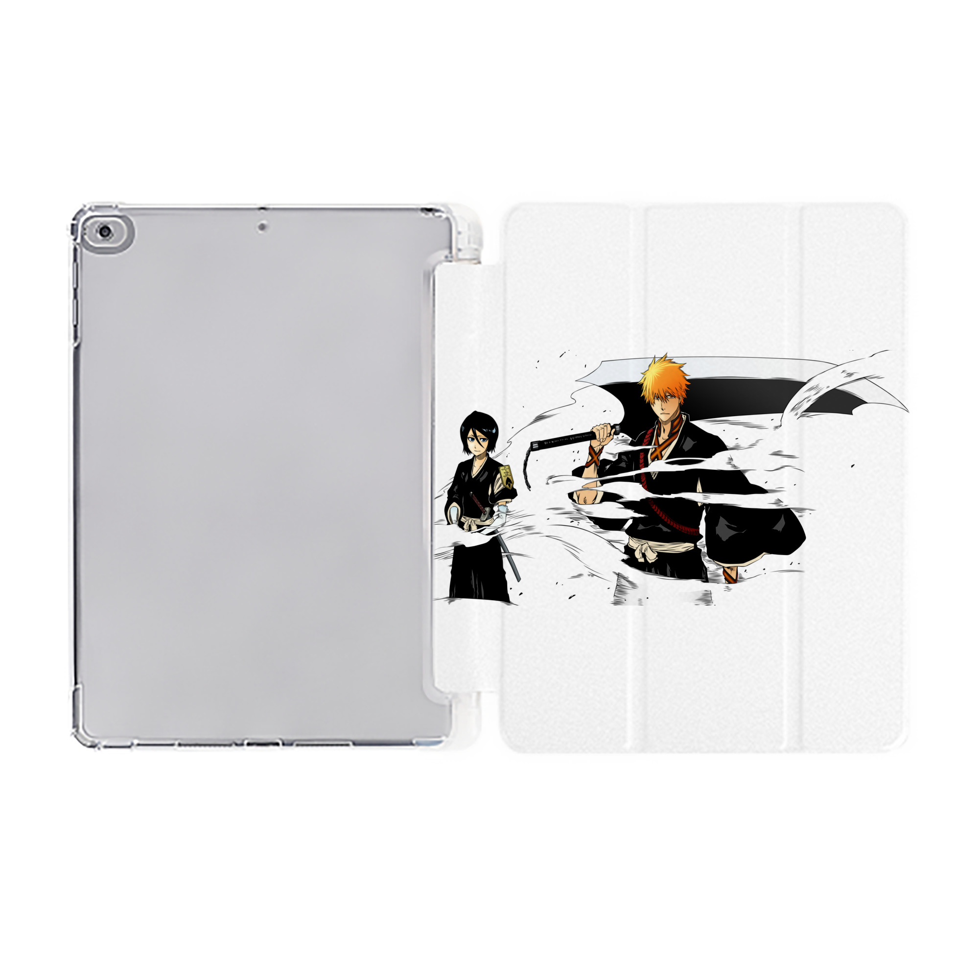 （画像用） ブリーチ 黒崎一護（くろさき いちご）BLEACH Kurosaki Ichigo IPad ケース ペン収納付き 三つ折りスタンド PUレザー×シリコン 対応機種9.5/10.5/10.9インチ